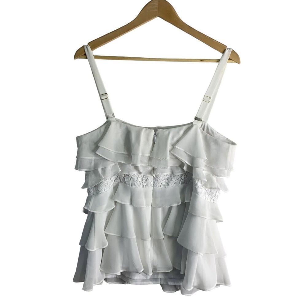 Lilly Pulitzer Olive Top Womens Size 12 Resort White Chiffon Ruffles NWT $168 - Picture 11 of 13